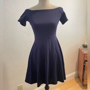 Sarin Mathew’s Navy Blue Fit and Flare Dress (s) Junior